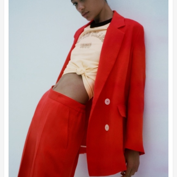 Zara Jackets & Blazers - Zara women’s red oversized double breasted blazer jacket